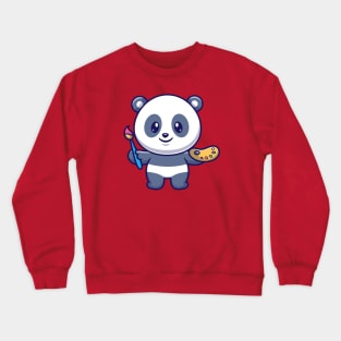 Cute Panda Painting Cartoon Crewneck Sweatshirt